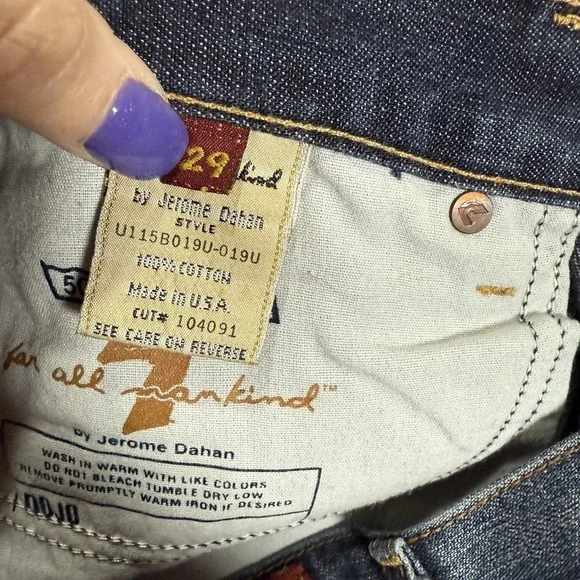 7 For All Mankind Dojo Bootcut Jeans Women's Size 29 Blue Low Rise Flare - Picture 6 of 10